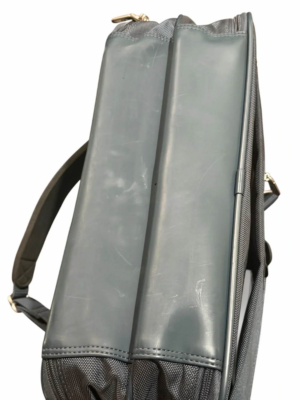 Samsonite Slate Blue Laptop Briefcase with Top Handle and Strap